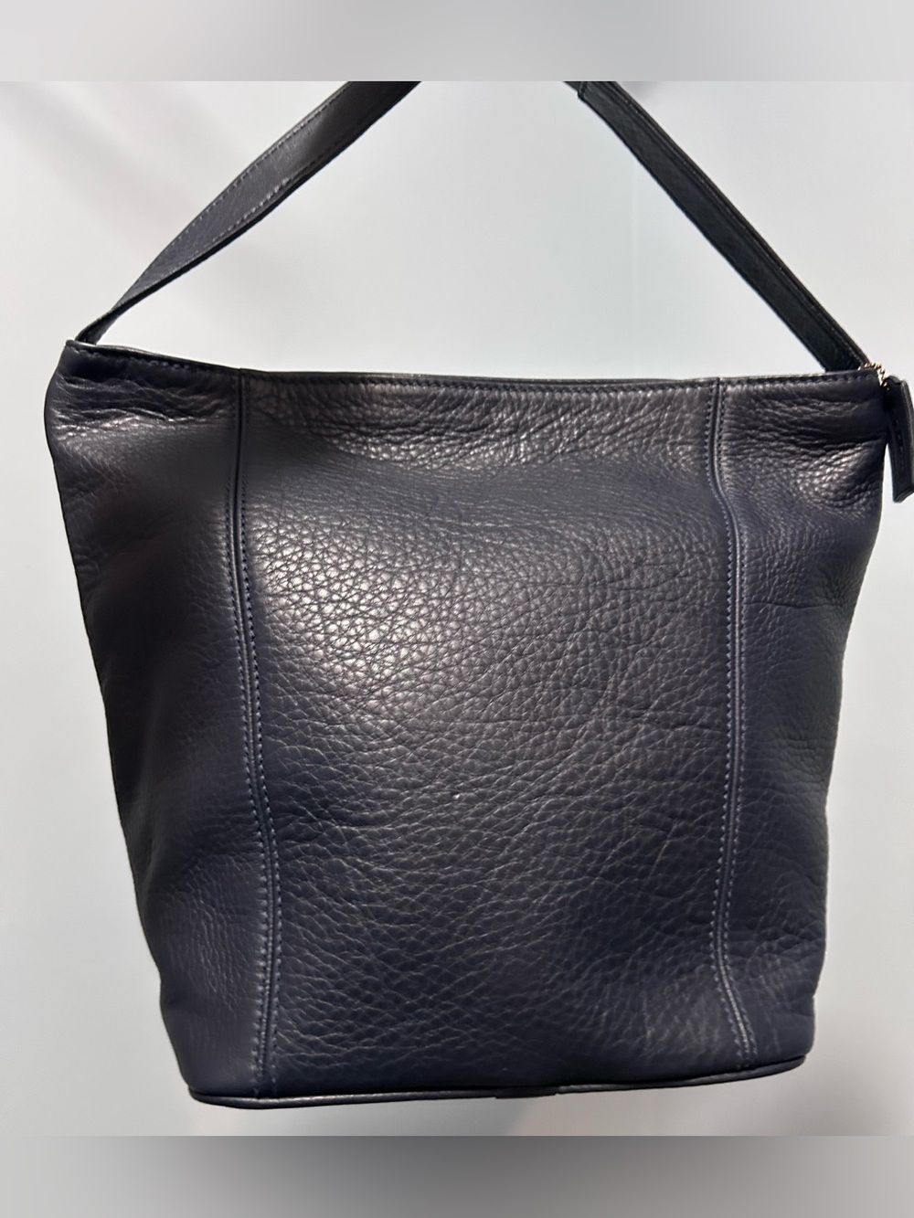 Vintage Coach Navy Blue Sonoma Soft Bucket Natural Grain